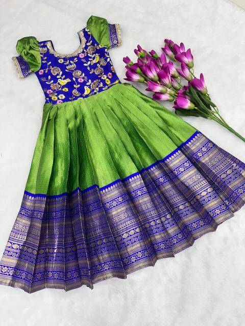 Kids gown silk Surat children clothing market